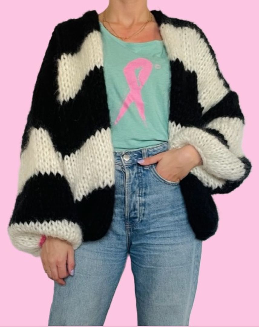 Mohair Cardigan Ribbon Quattuor