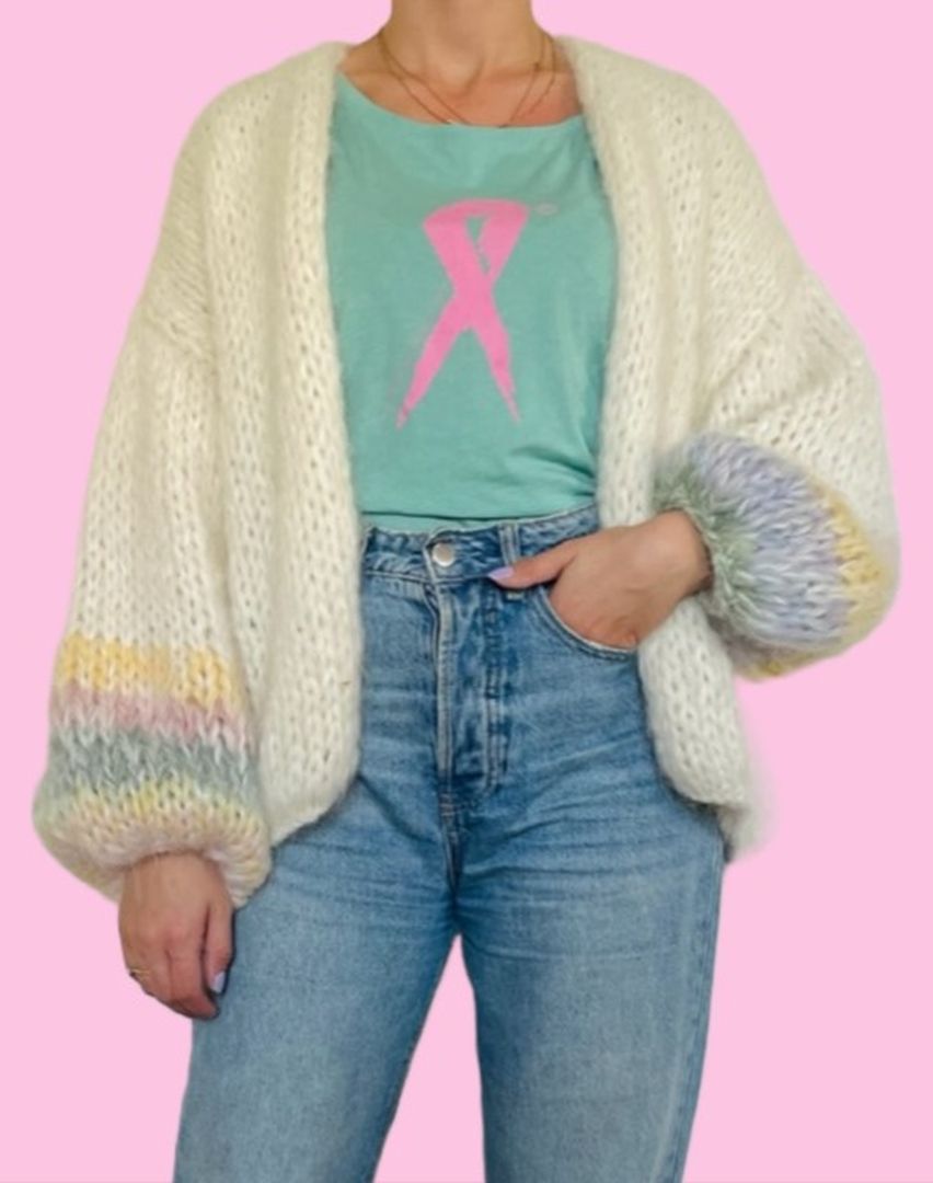 Mohair Cardigan Ribbon Quinque
